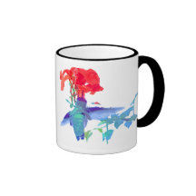 Hummingbird Floral Art Mug