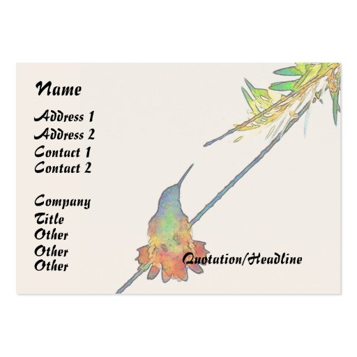 Hummingbird Floral Business Card (front side)