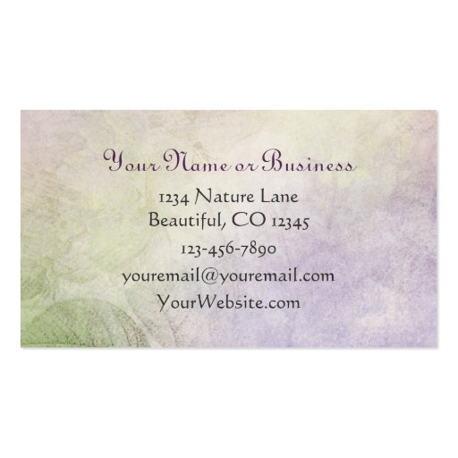 Hummingbird Floral Business Personal Calling Cards Business Card Template (back side)