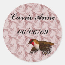 Hummingbird Floral Red Sticker