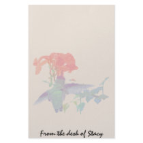 Hummingbird Flower Personalized Stationery