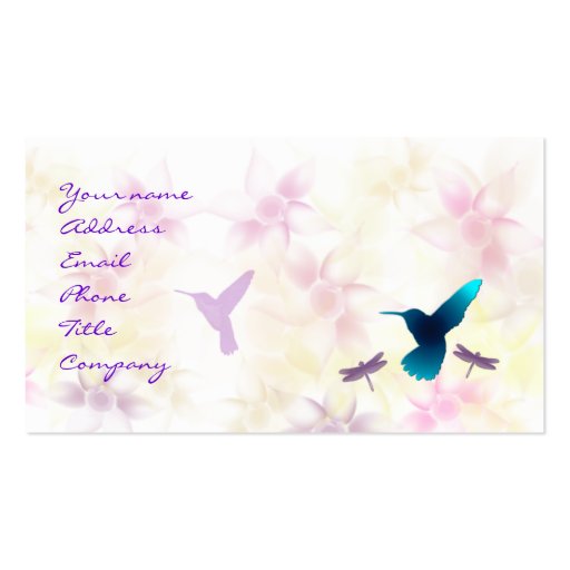 Hummingbird Garden Business Card Template (front side)