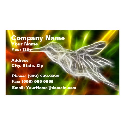 Hummingbird Getting Sweet Business Card Templates (front side)