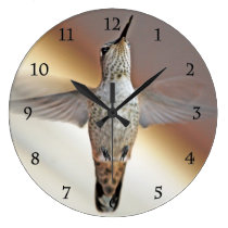 Hummingbird hovering wall clock