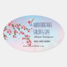 Hummingbird in Cherry Blossoms Promotional Stickers