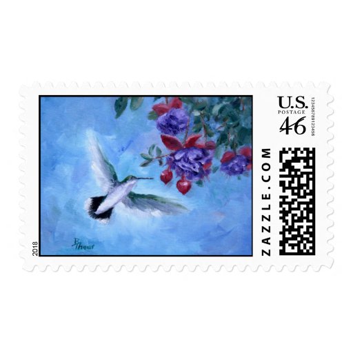 Hummingbird In Flight Postage Stamps