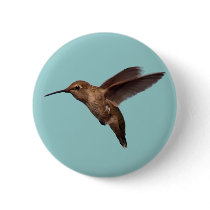 Hummingbird in Flight Round Button
