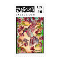 Hummingbird in the Garden postage