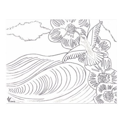 Hummingbird Island Coloring Book Poster by Calicoast