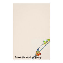 Hummingbird Leaf Personalized Stationery