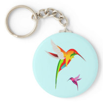 Hummingbird Mom and Baby Key Chain
