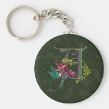 Hummingbird Monogram A Key Chain