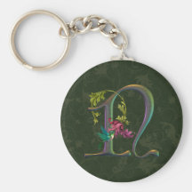 Hummingbird Monogram N Key Chain