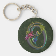 Hummingbird Monogram O Keychains