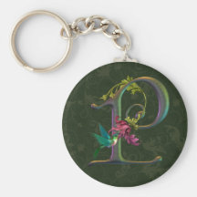 Hummingbird Monogram P Keychain