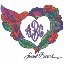 Hummingbird Monogram Template embroidered shirts by Embroidery4U Hummingbird Monogram Template embroidered shirts