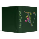 Hummingbird Monogram V 3 Ring Binders