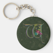 Hummingbird Monogram W Keychain