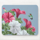 standard_mousepad - Hummingbird with petunias art on mousepads