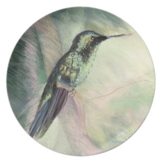 Hummingbird Pastel Fine Art Plate