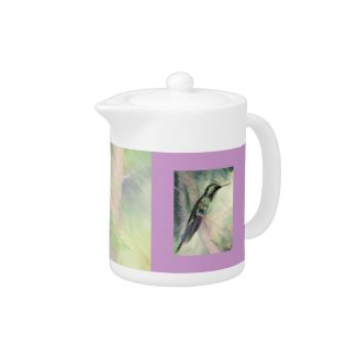 Hummingbird Pastel Fine Art Teapot
