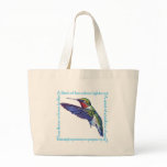 jumbotote - A delightful poem surrounds a ruby throated hummingbird.
