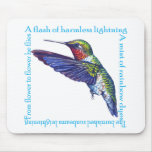 standard_mousepad - A delightful poem surrounds a ruby throated hummingbird.
