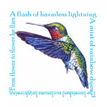 ladies_fitted_babydoll - A delightful poem surrounds a ruby throated hummingbird.

