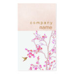 Hummingbird Pretty Pink Buds Branch Business Card business cards