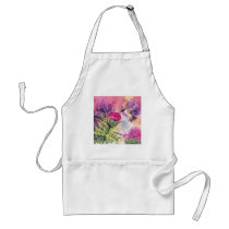 Hummingbird Purple Thistle Art Print Aprons