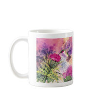 Hummingbird Purple Thistle Art Print mugs by greerdesign Hummingbird Purple Thistle Art Print mugs