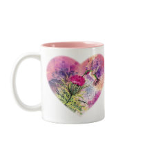 Hummingbird Purple Thistle Art Print Mug Cup