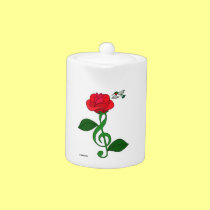 Hummingbird Rose Clef teapots