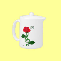 Hummingbird Rose Clef teapots