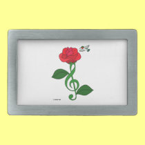 Hummingbird Rose Clef belt buckles