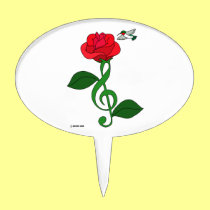 Hummingbird Rose Clef cake picks