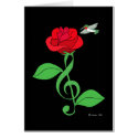 Hummingbird Rose Clef card