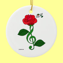 Hummingbird Rose Clef ornaments