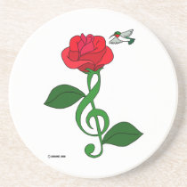 Hummingbird Rose Clef coasters