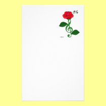 Hummingbird Rose Clef stationery