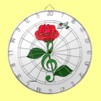 Hummingbird Rose Clef dartboards