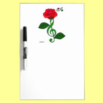 Hummingbird Rose Clef dry erase boards