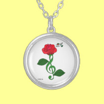 Hummingbird Rose Clef necklaces