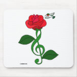 Hummingbird Rose Clef Mousepad