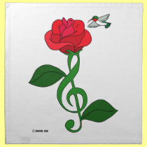 Hummingbird Rose Clef napkins