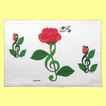 Hummingbird Rose Clef placemats
