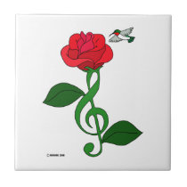 Hummingbird Rose Clef tiles