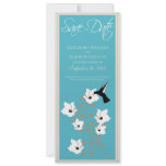 Hummingbird Save the Date Announcement (aqua)