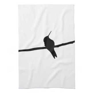Hummingbird Silhouette Kitchen Towel