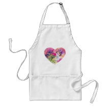 Hummingbird Valentine Watercolor Apron